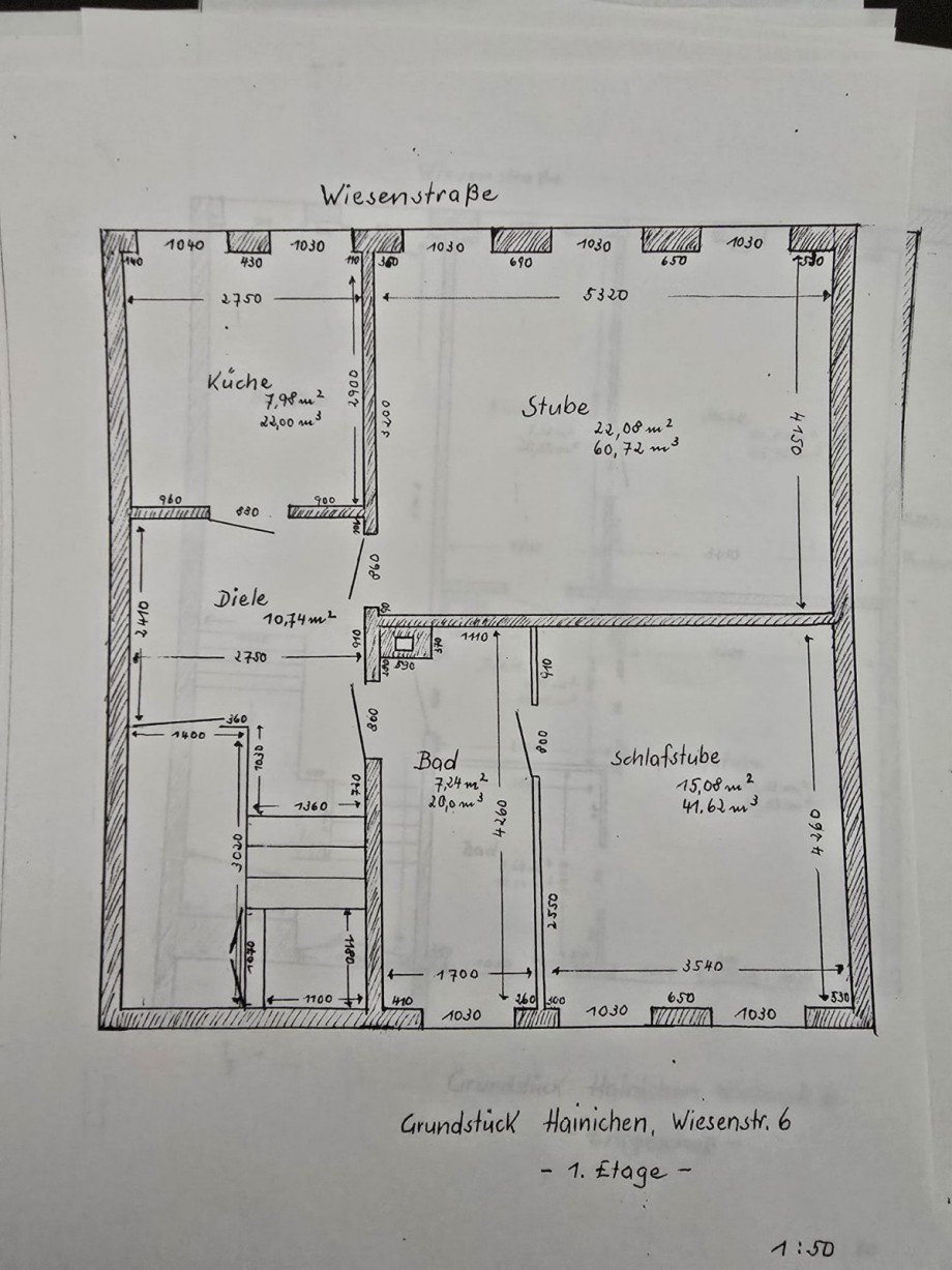 Grundriss 1.OG Reihenmittelhaus Hainichen